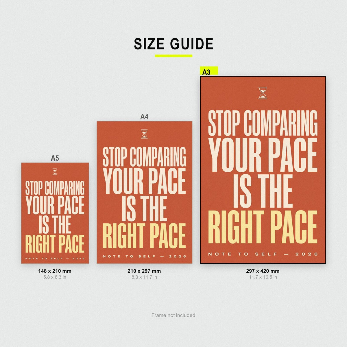 Your Pace Is The Right Pace Note To Self Typography Art Print