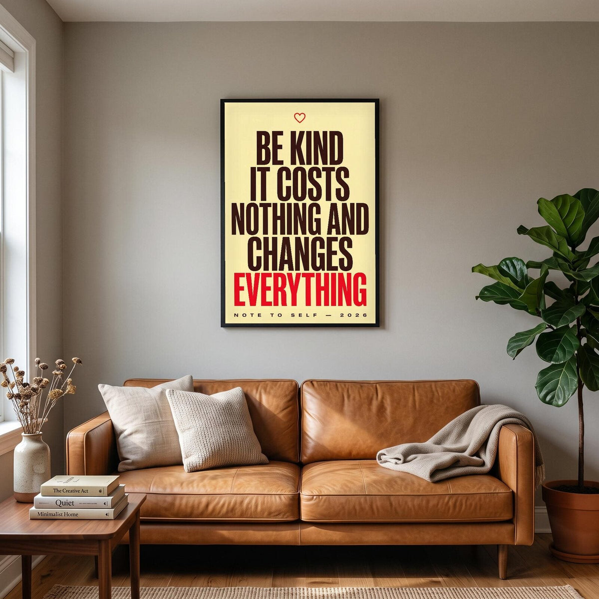 Be Kind It Changes Everything Note To Self Typography Art Print