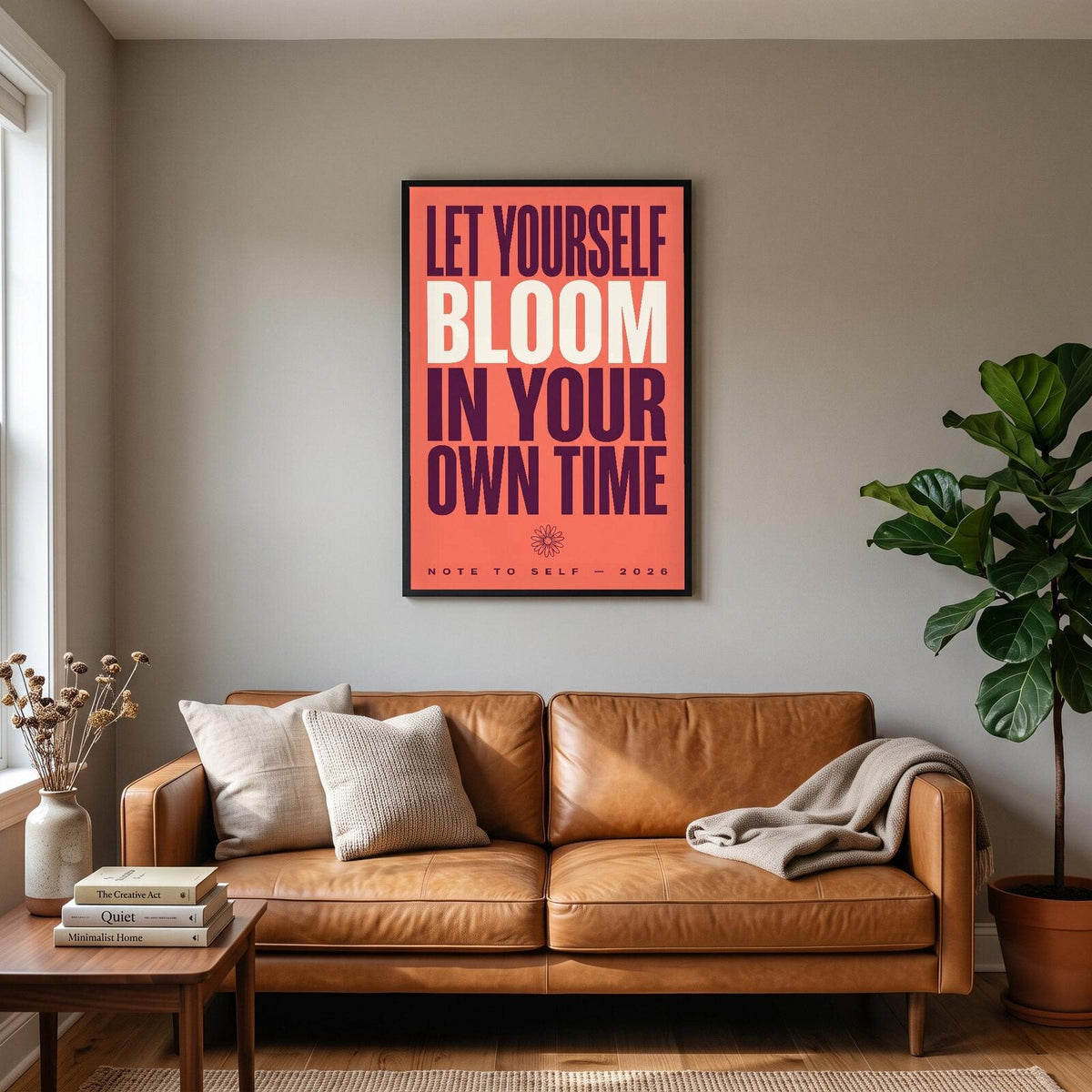 Let Yourself Bloom Note To Self Typography Art Print