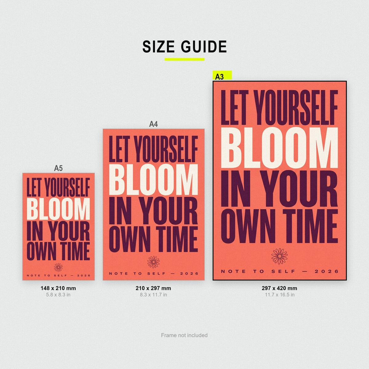 Let Yourself Bloom Note To Self Typography Art Print