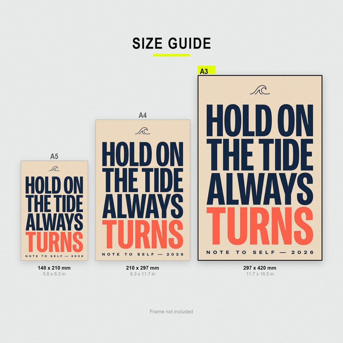 The Tide Always Turns Note To Self Typography Art Print