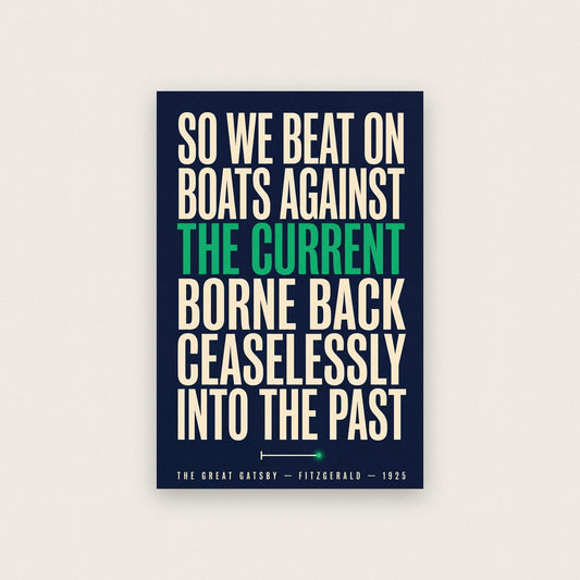 Boats Against The Current Book Quote Art Print