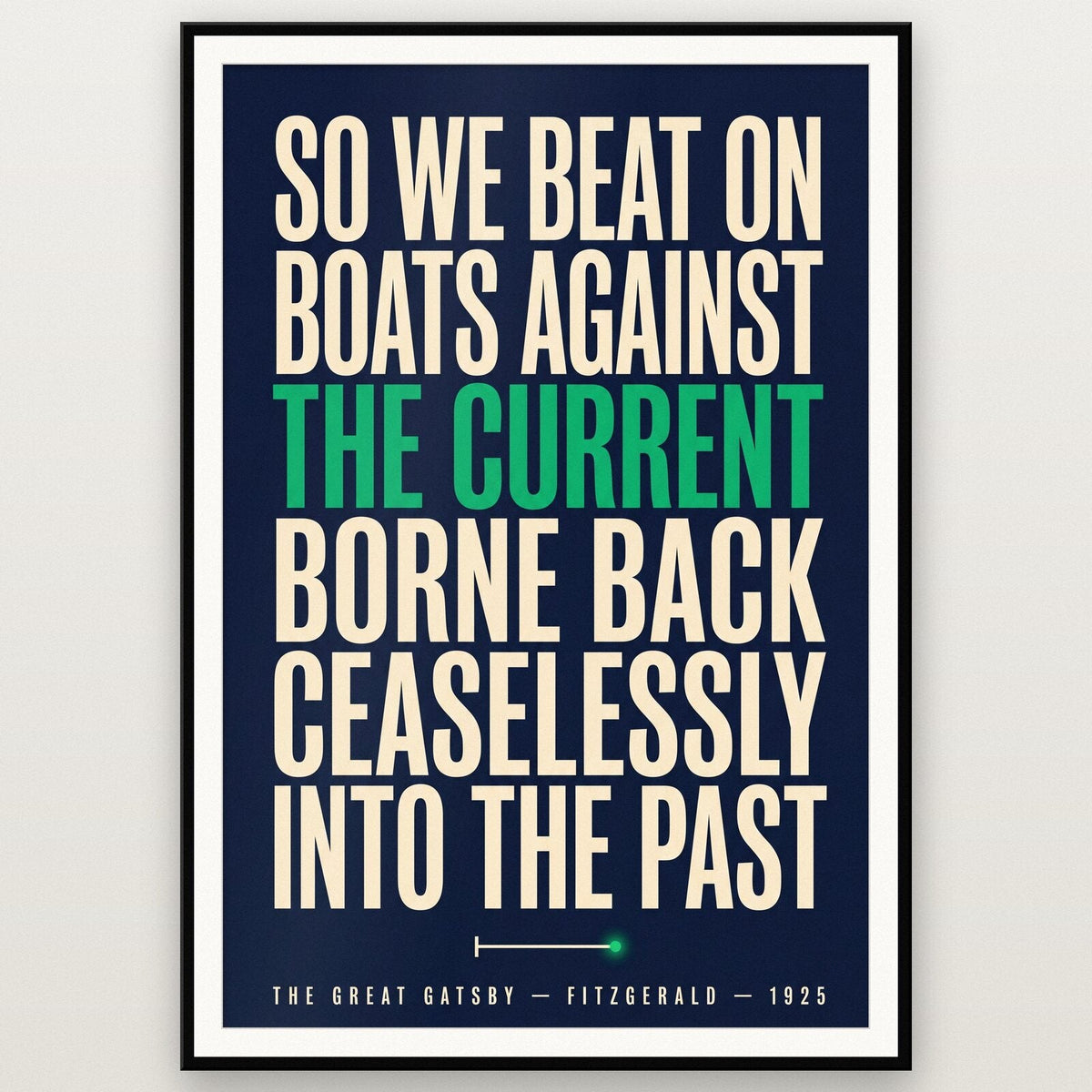 Boats Against The Current Book Quote Art Print