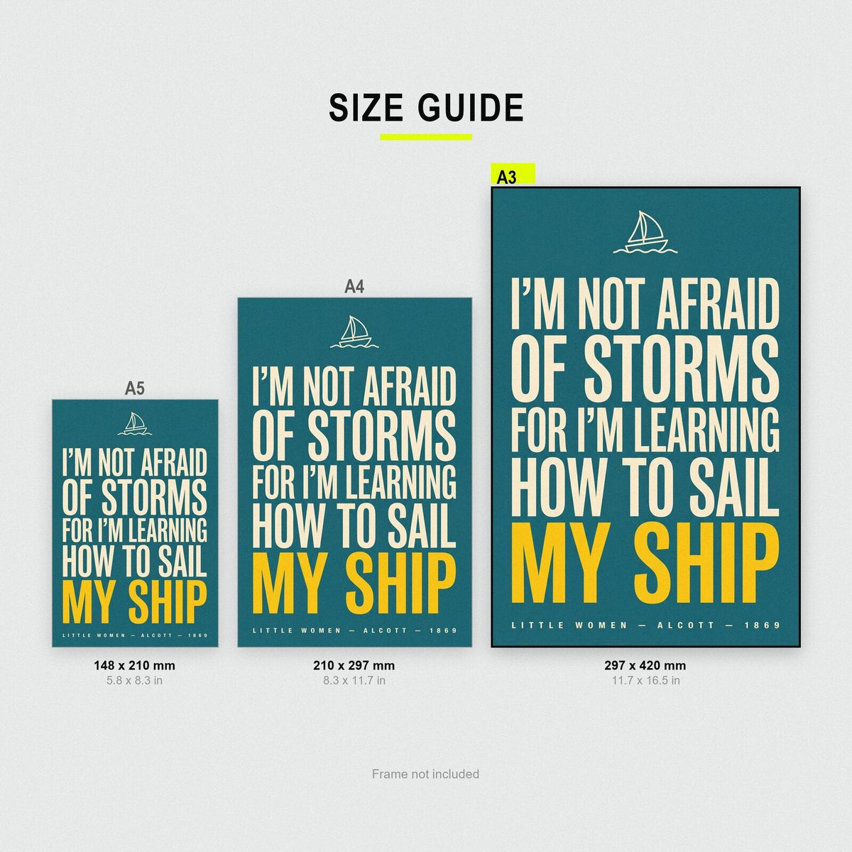 Learning How To Sail My Ship Book Quote Art Print
