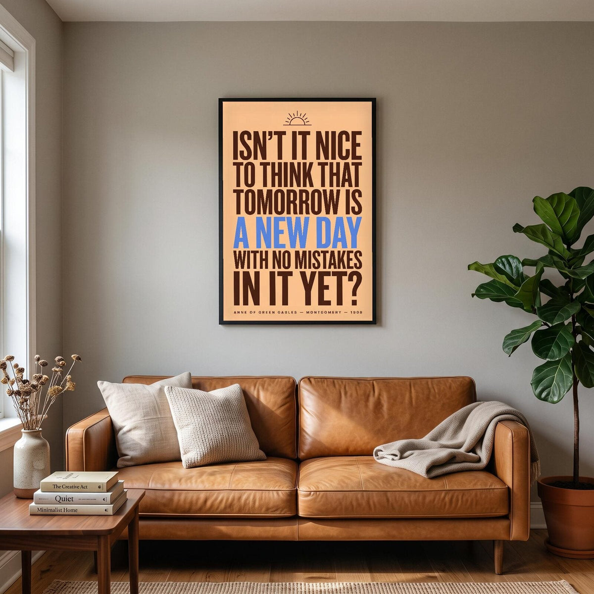 A New Day With No Mistakes In It Yet Book Quote Art Print