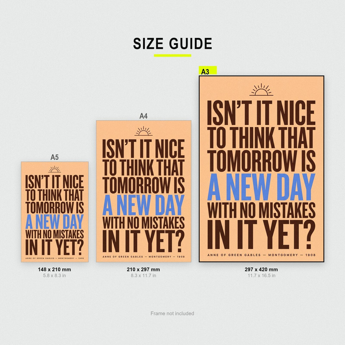 A New Day With No Mistakes In It Yet Book Quote Art Print