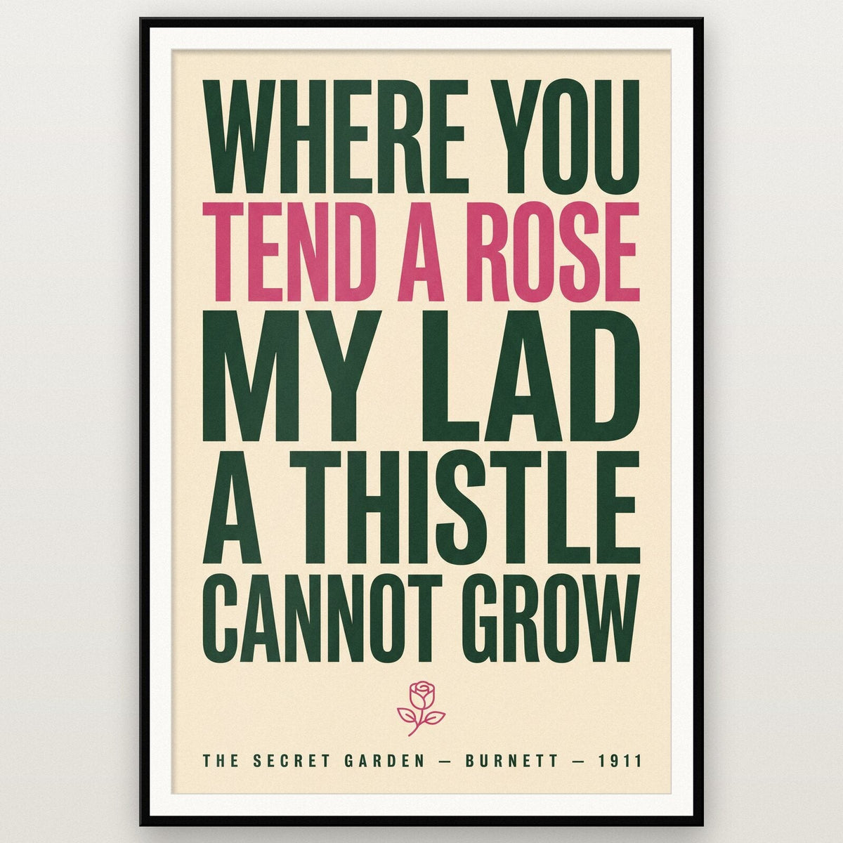 Where You Tend A Rose Book Quote Art Print