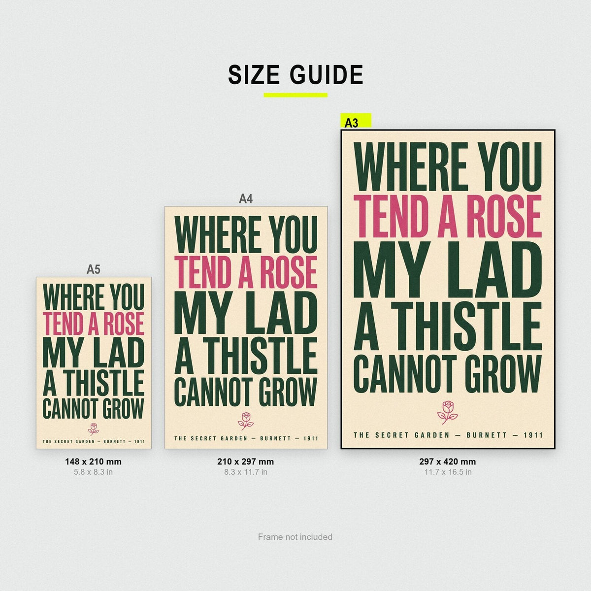 Where You Tend A Rose Book Quote Art Print