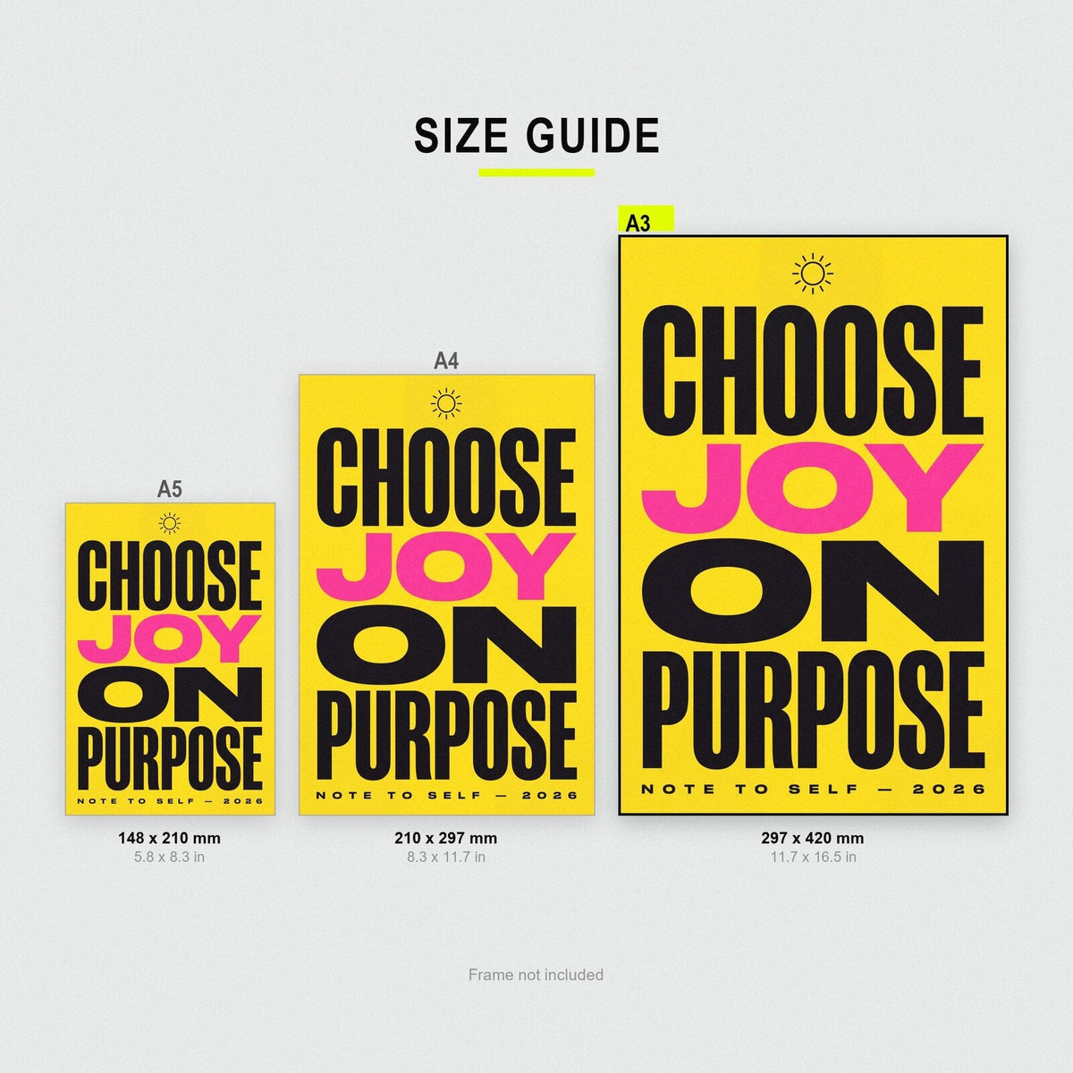 Choose Joy On Purpose Note To Self Typography Art Print