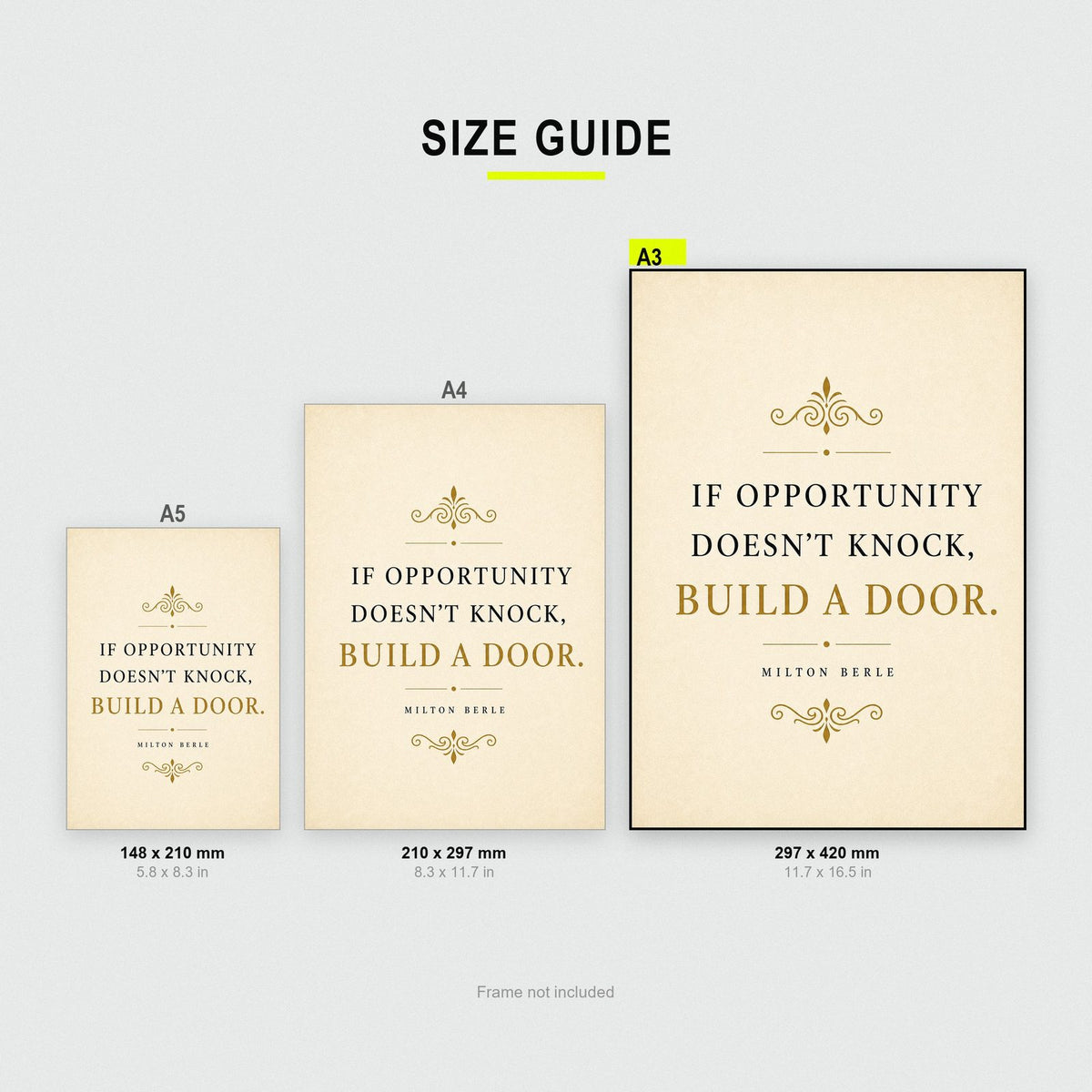 Milton Berle If Opportunity Doesn't Knock Quote Art Print
