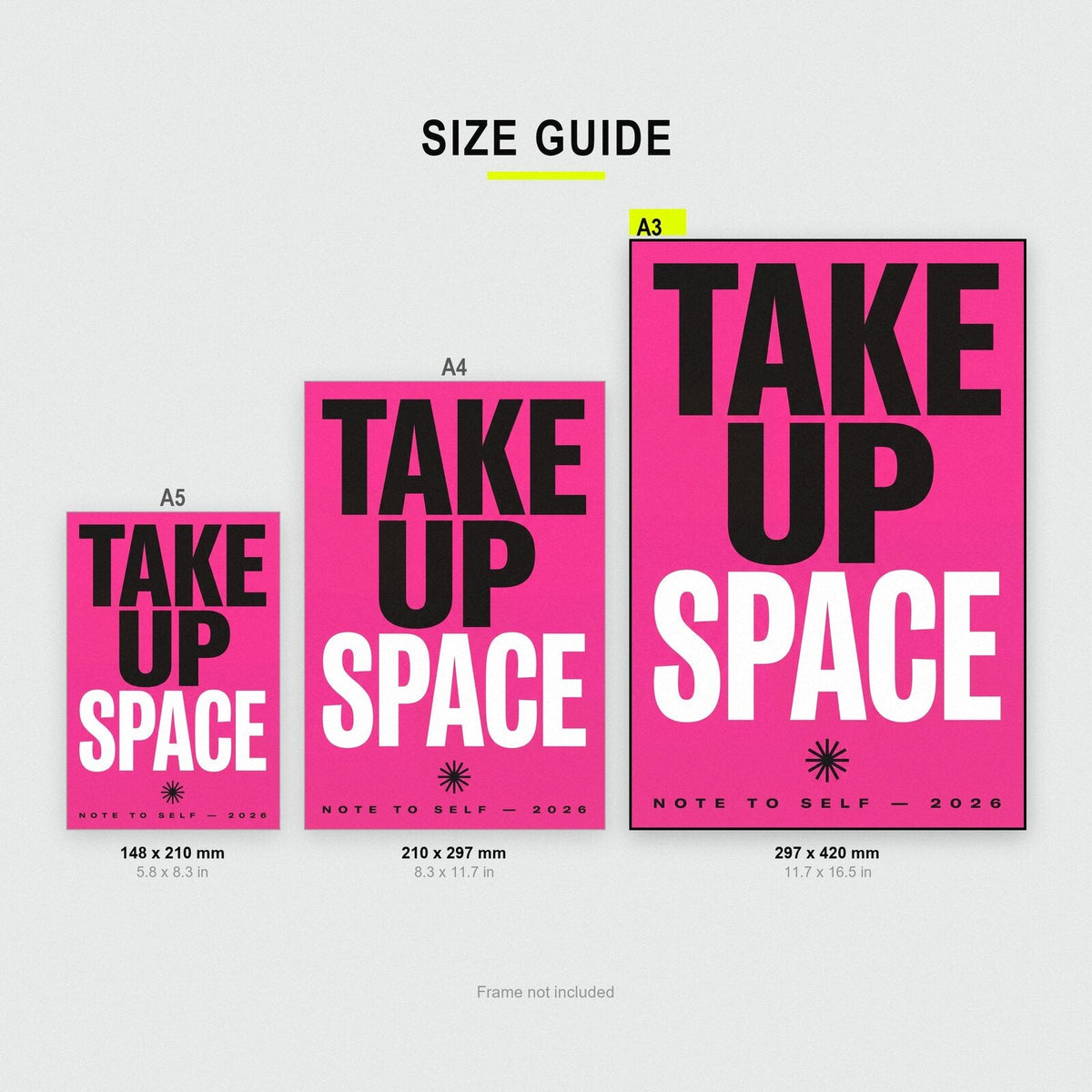 Take Up Space Note To Self Typography Art Print