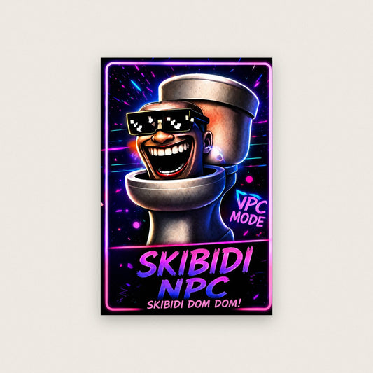 Skibidi NPC Brainrot Meme Art Print