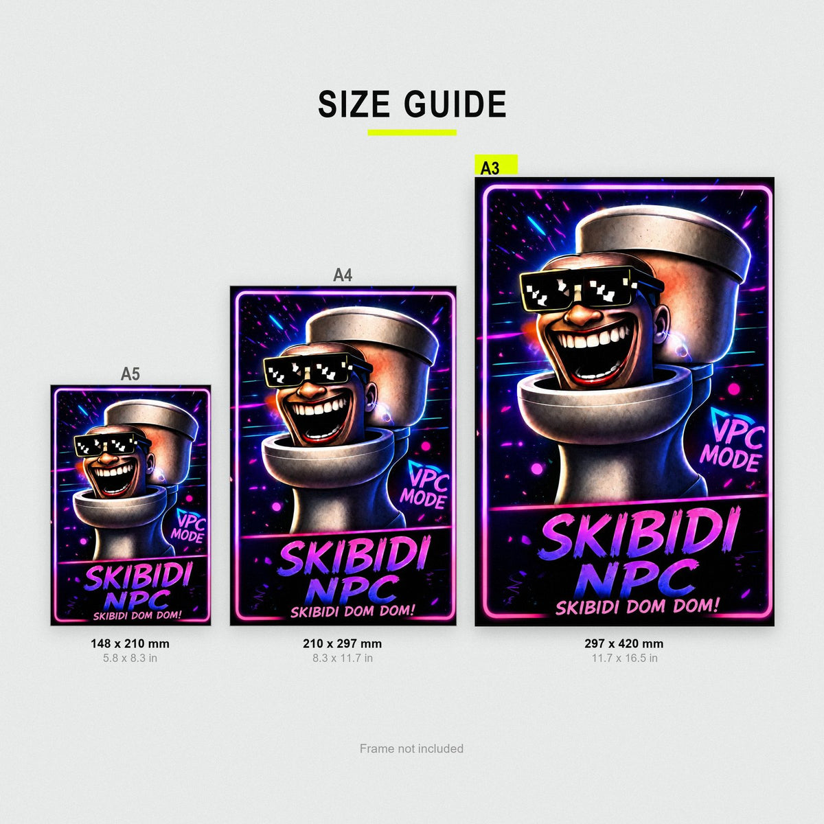Skibidi NPC Brainrot Meme Art Print