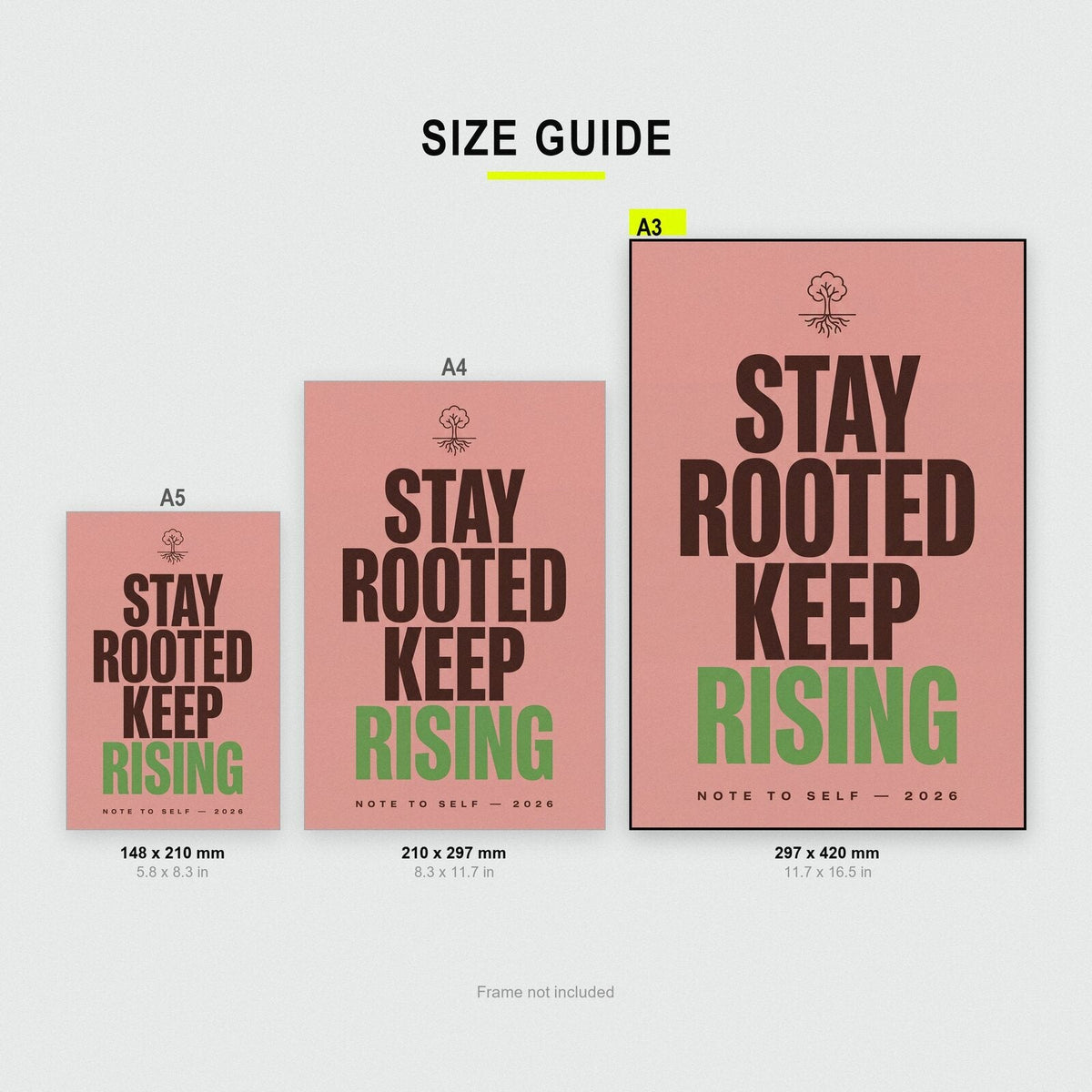 Stay Rooted Keep Rising Note To Self Typography Art Print