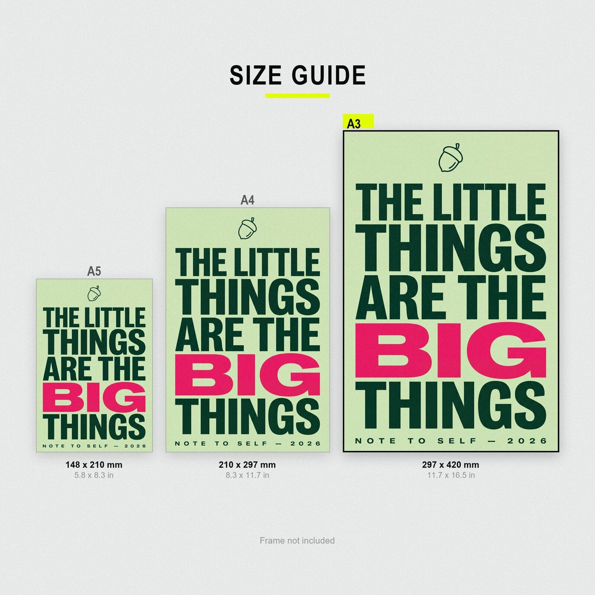 The Little Things Are The Big Things Note To Self Typography Art Print