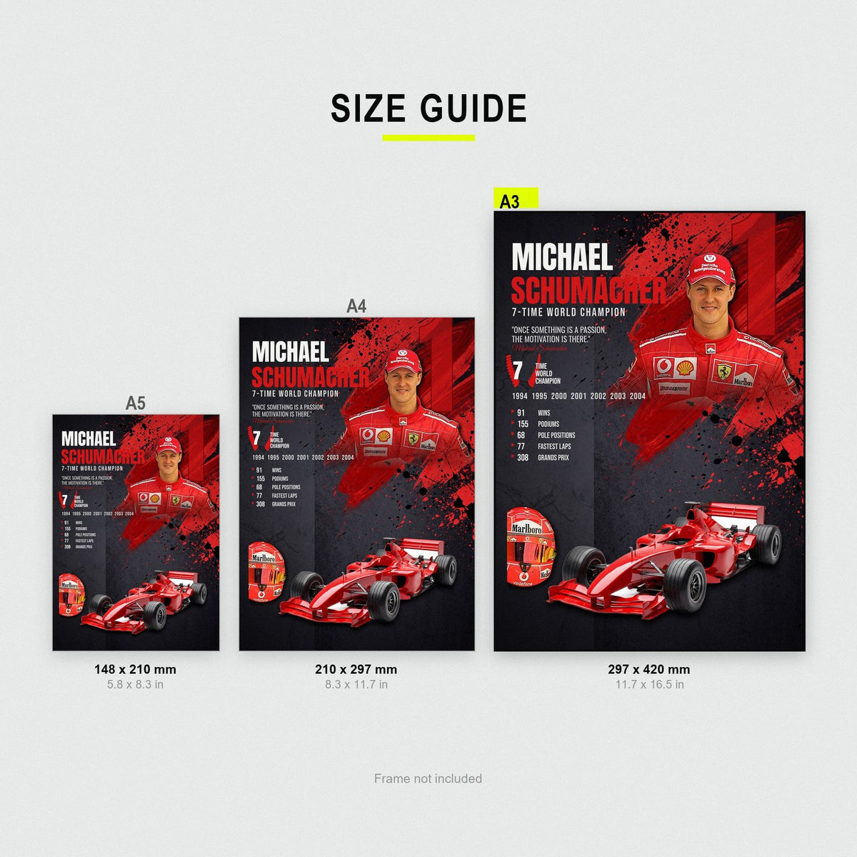 Michael Schumacher Seven Time World Champion F1 Art Print