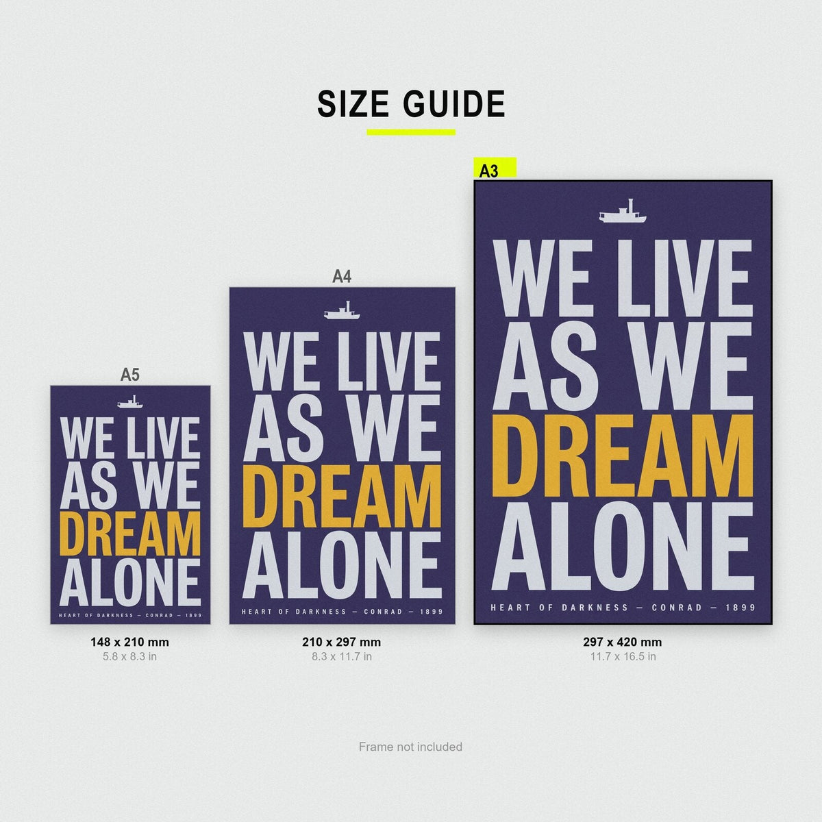 We Live As We Dream Alone Book Quote Art Print