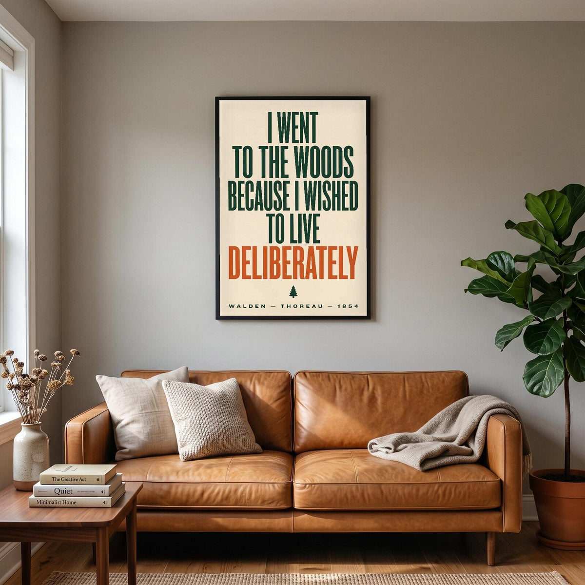 I Went To The Woods Book Quote Art Print