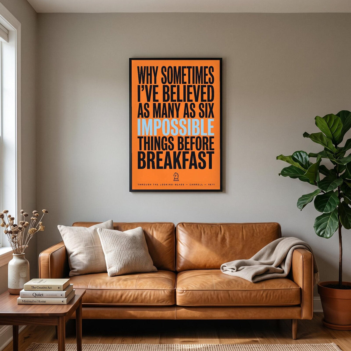 Six Impossible Things Before Breakfast Book Quote Art Print