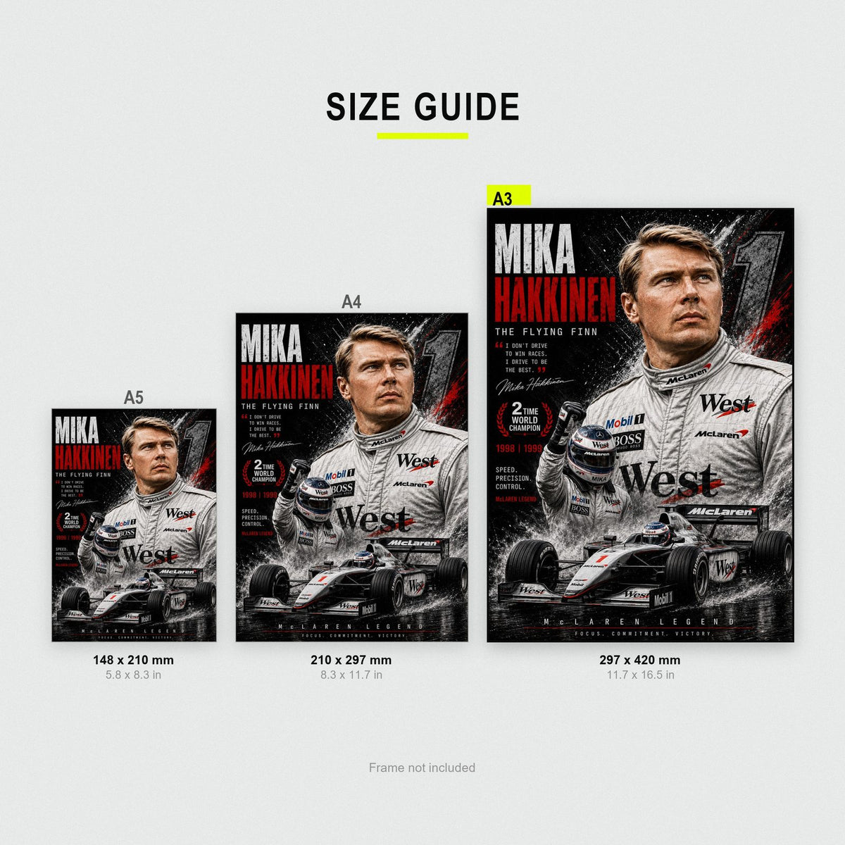 Mika Hakkinen The Flying Finn F1 Art Print