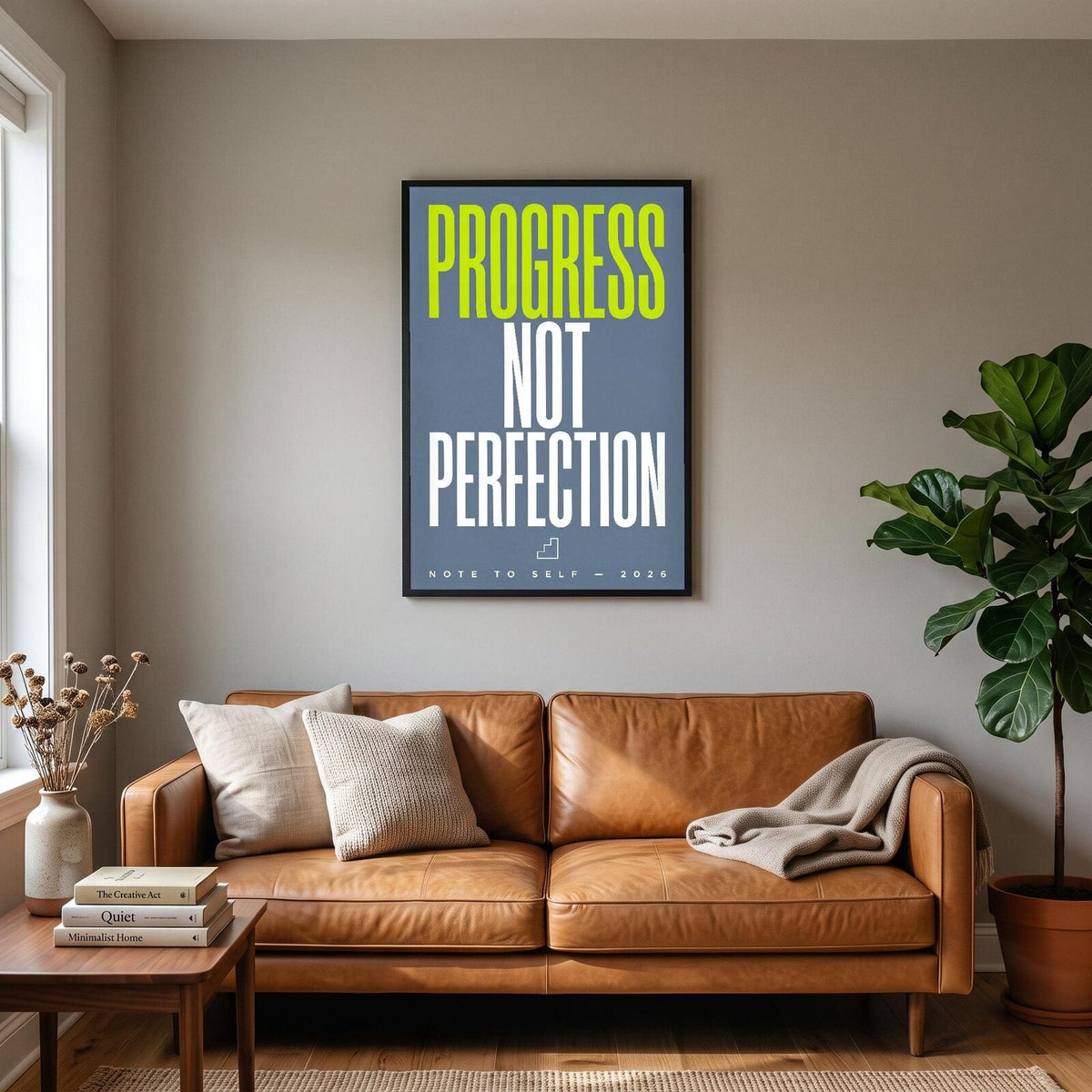 Progress Not Perfection Note To Self Typography Art Print