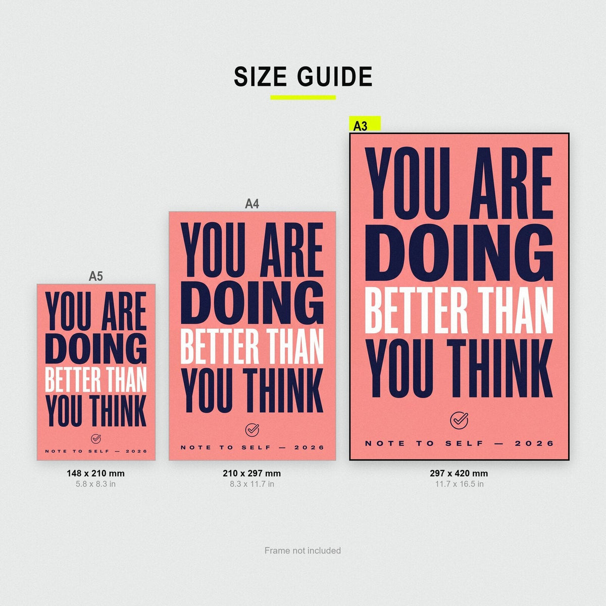 You Are Doing Better Than You Think Note To Self Typography Art Print