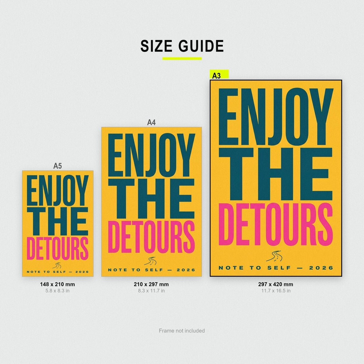 Enjoy The Detours Note To Self Typography Art Print