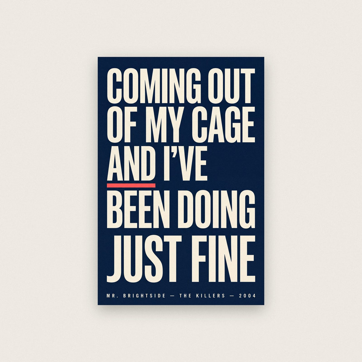 Mr Brightside Lyrics Print