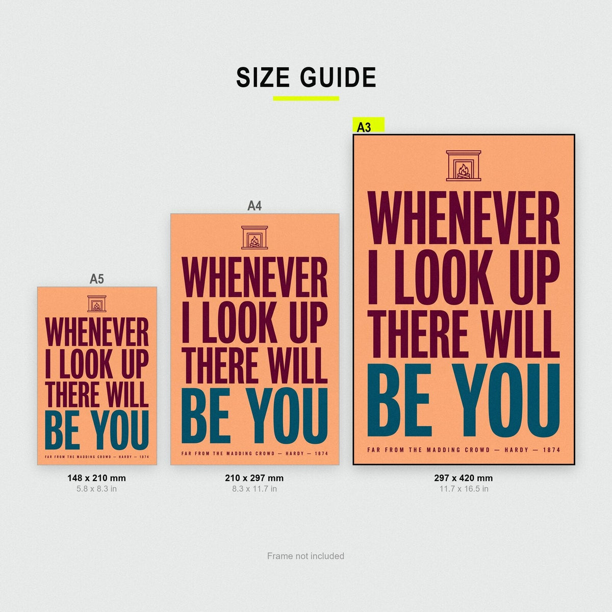 Whenever I Look Up There Will Be You Book Quote Art Print