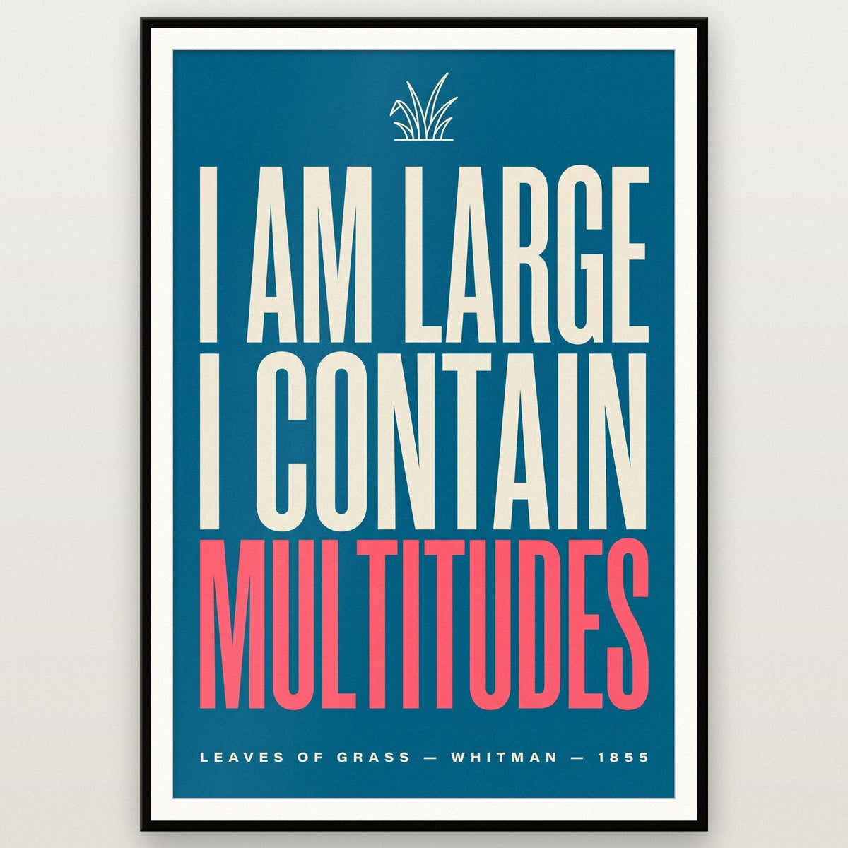 I Am Large I Contain Multitudes Book Quote Art Print