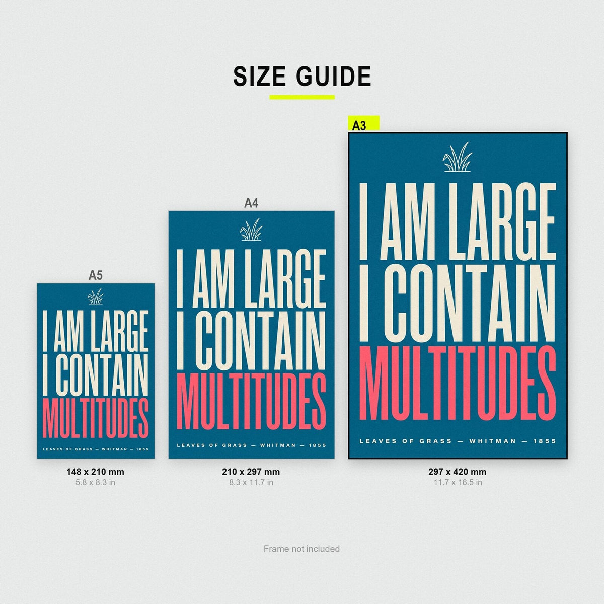 I Am Large I Contain Multitudes Book Quote Art Print