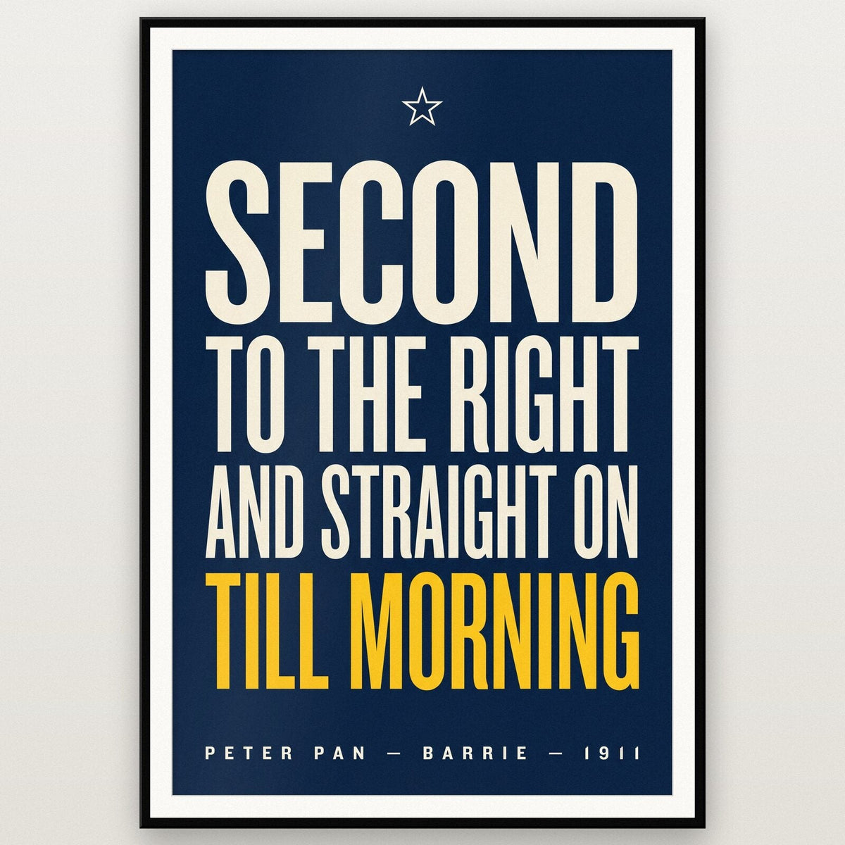 Second To The Right And Straight On Till Morning Book Quote Art Print