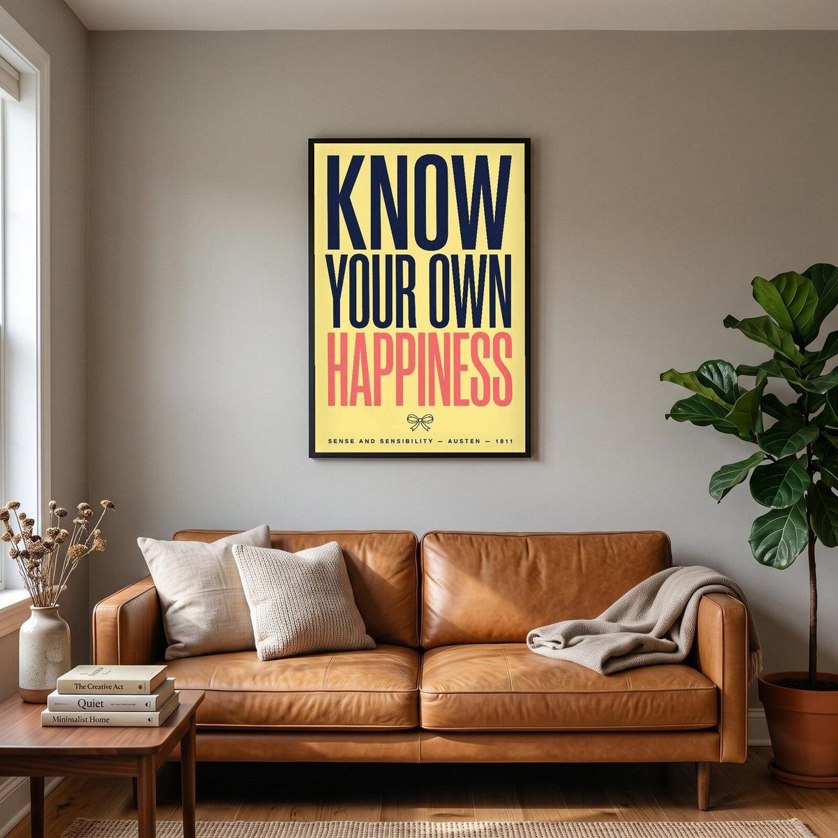 Know Your Own Happiness Book Quote Art Print