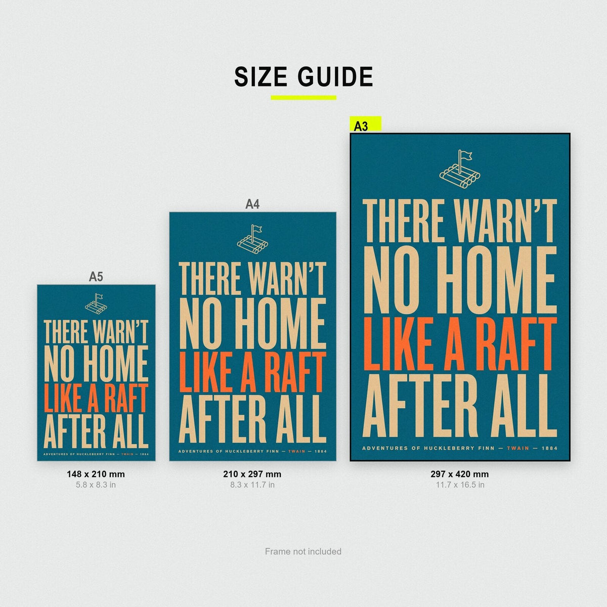 No Home Like A Raft After All Book Quote Art Print
