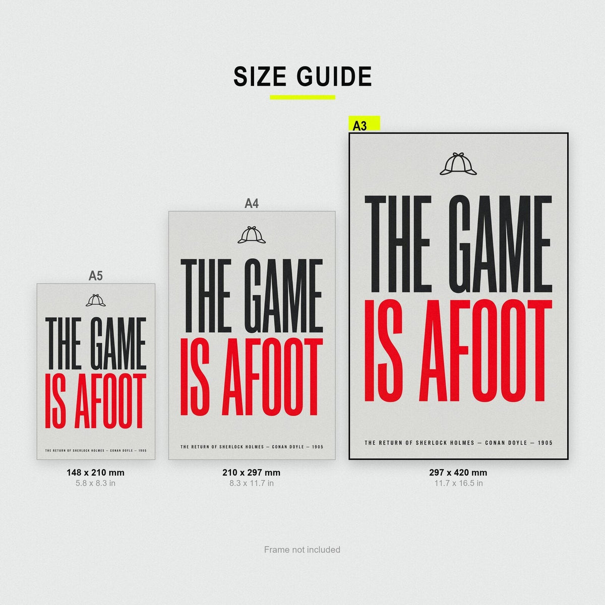The Game Is Afoot Book Quote Art Print