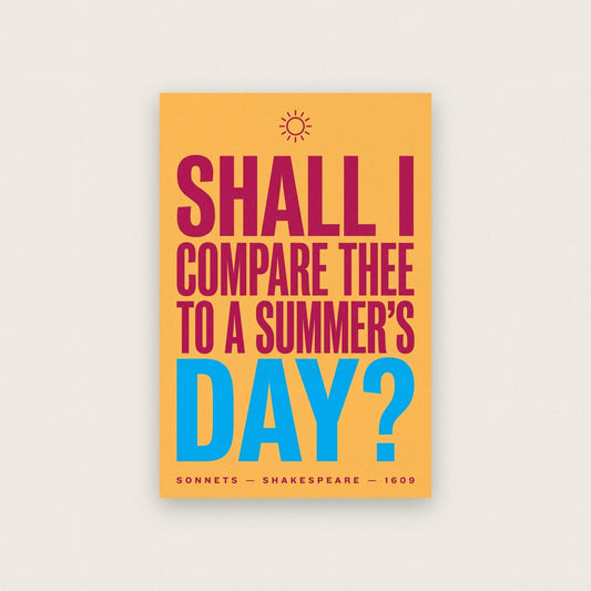 Shall I Compare Thee To A Summers Day Book Quote Art Print