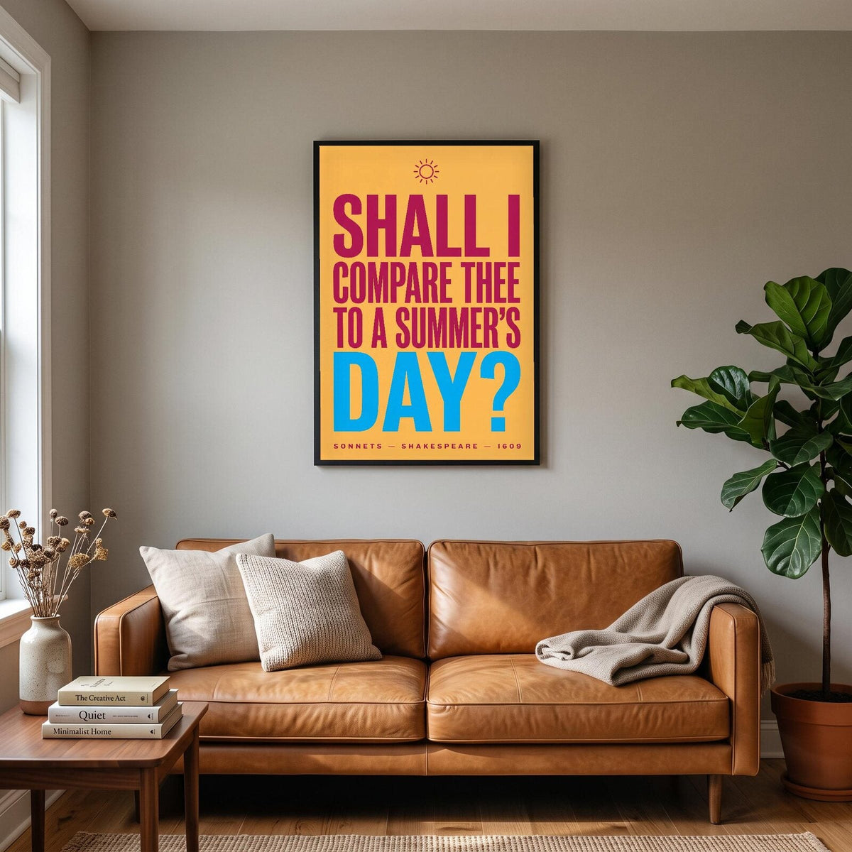 Shall I Compare Thee To A Summers Day Book Quote Art Print