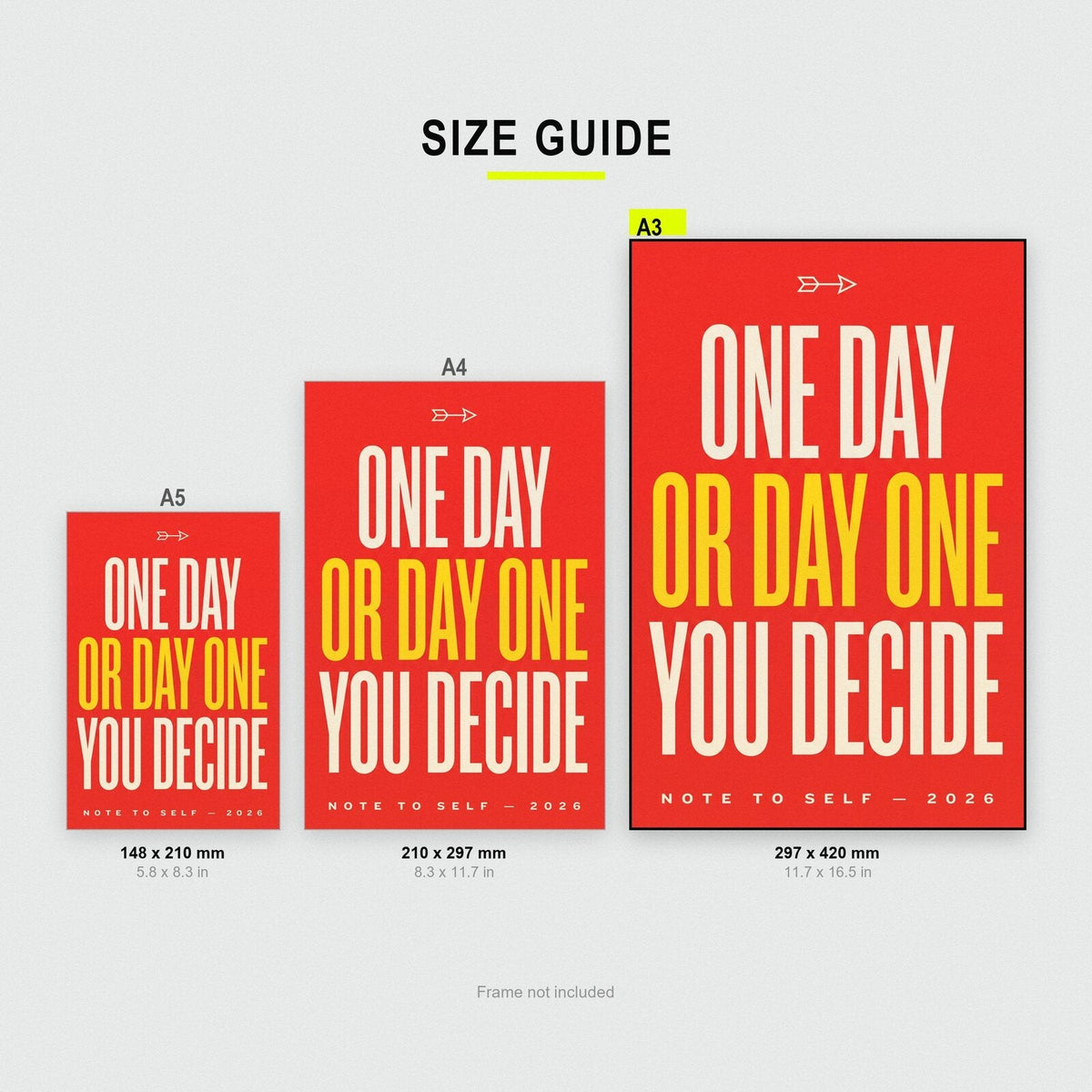 One Day Or Day One Note To Self Typography Art Print