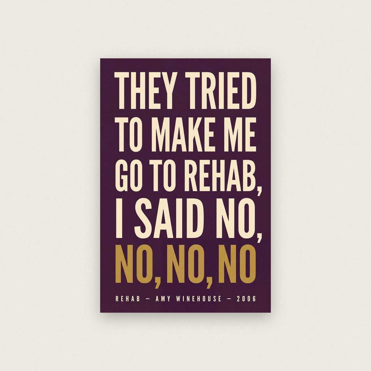 Rehab Lyrics Print