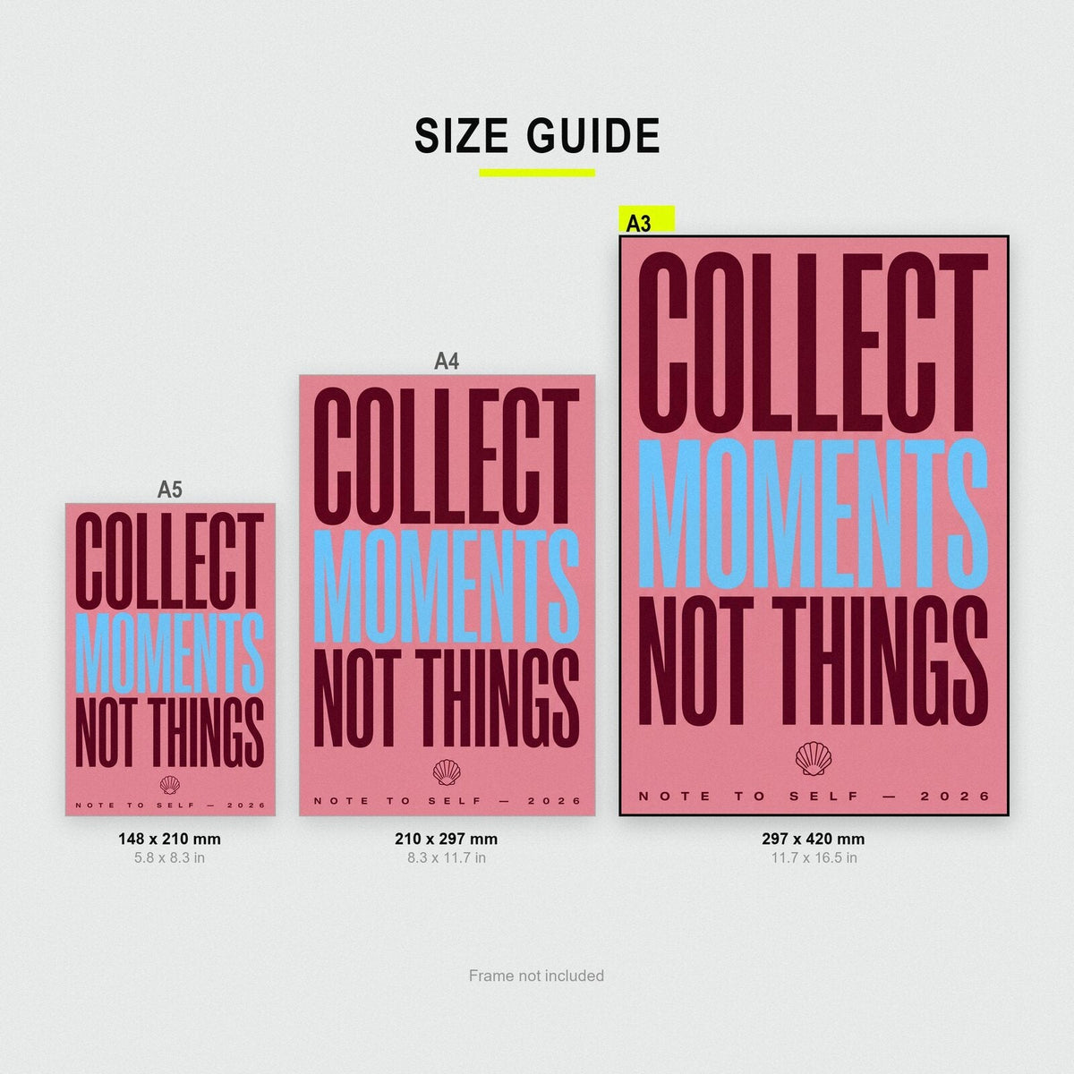 Collect Moments Not Things Note To Self Typography Art Print