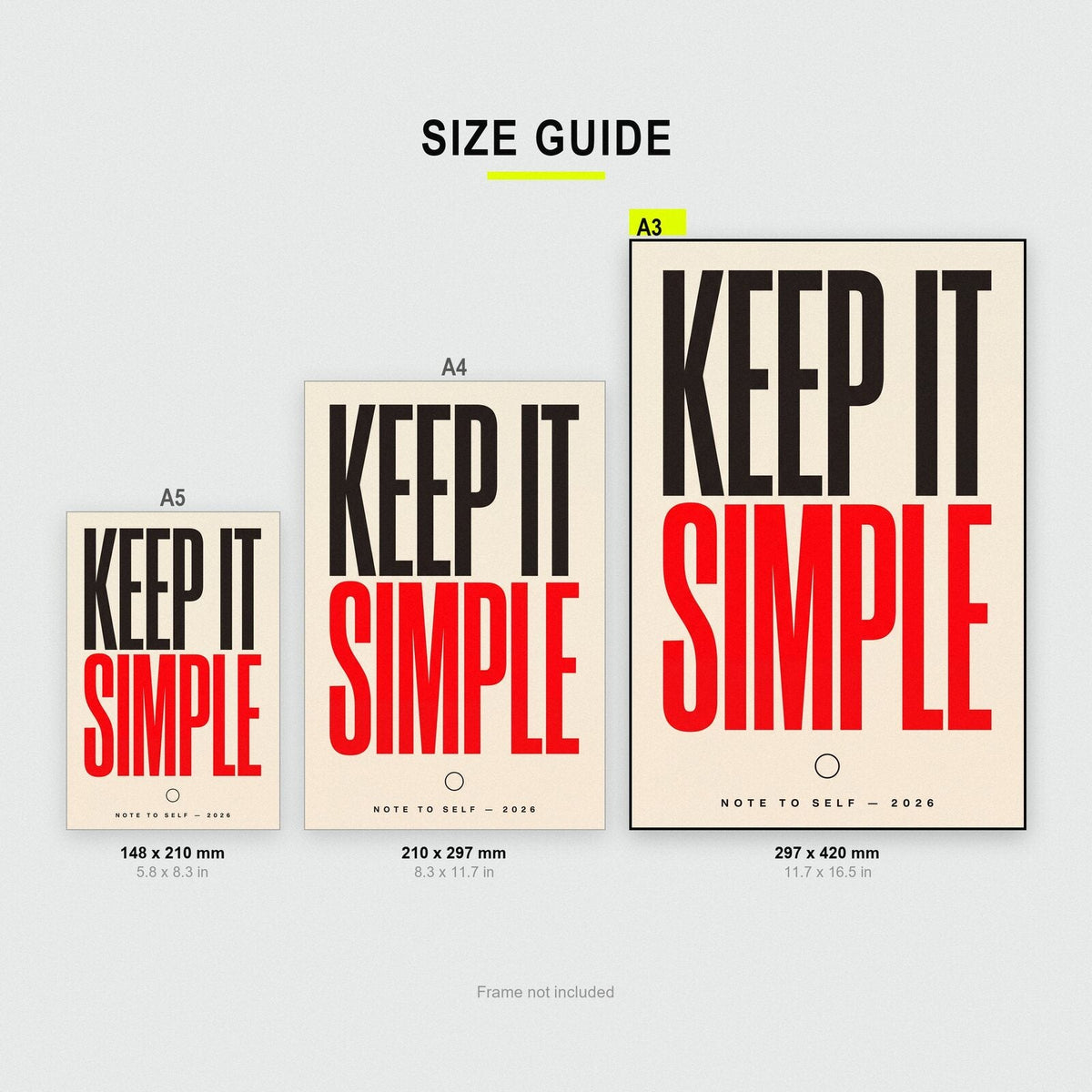 Keep It Simple Note To Self Typography Art Print