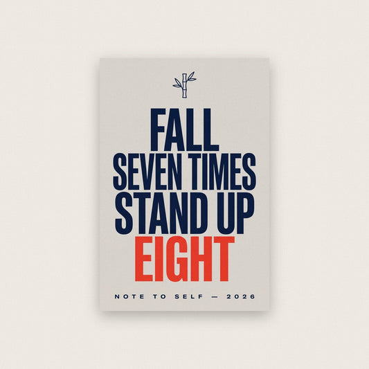 Fall Seven Times Stand Up Eight Note To Self Typography Art Print