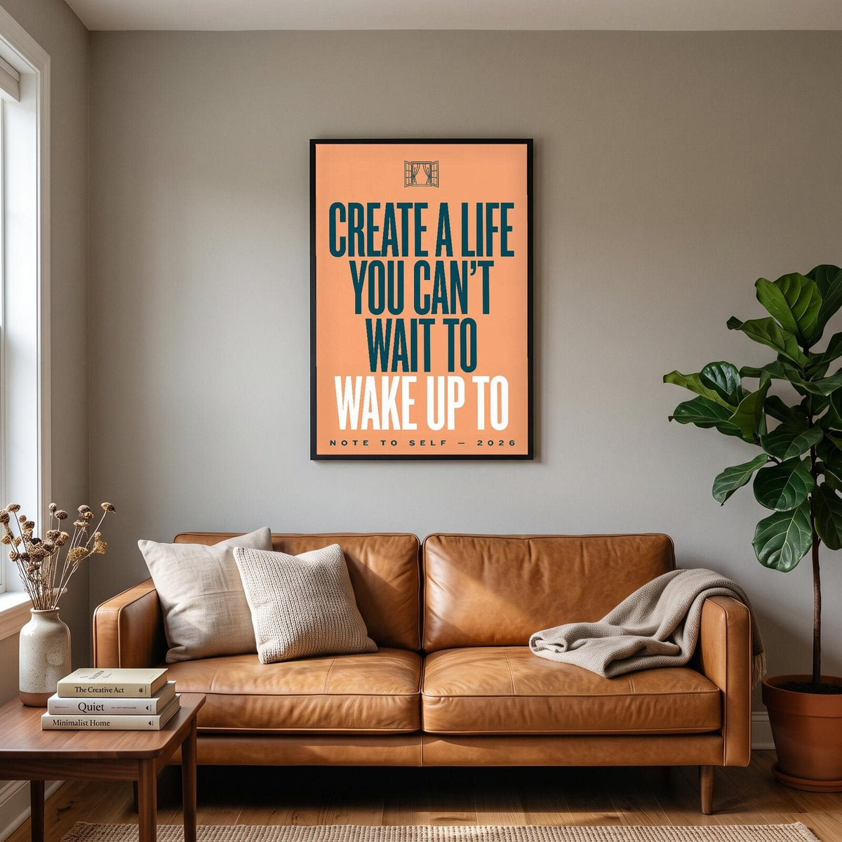 Create A Life You Cant Wait To Wake Up To Note To Self Typography Art Print