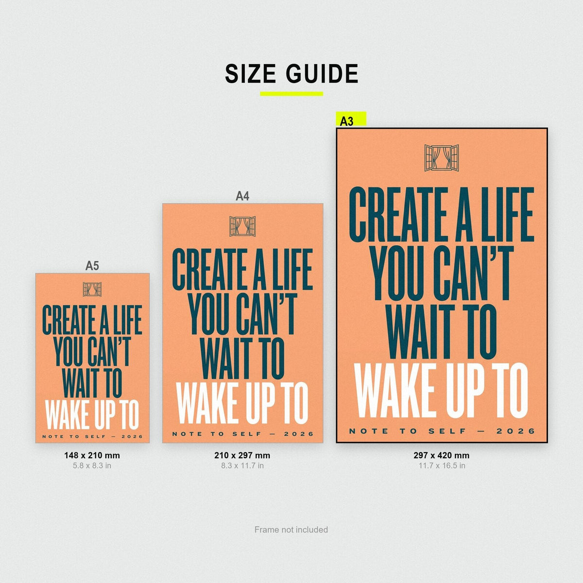 Create A Life You Cant Wait To Wake Up To Note To Self Typography Art Print