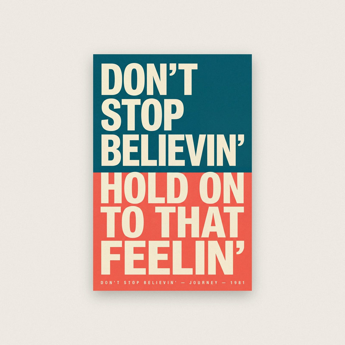 Don't Stop Believin' Lyrics Print