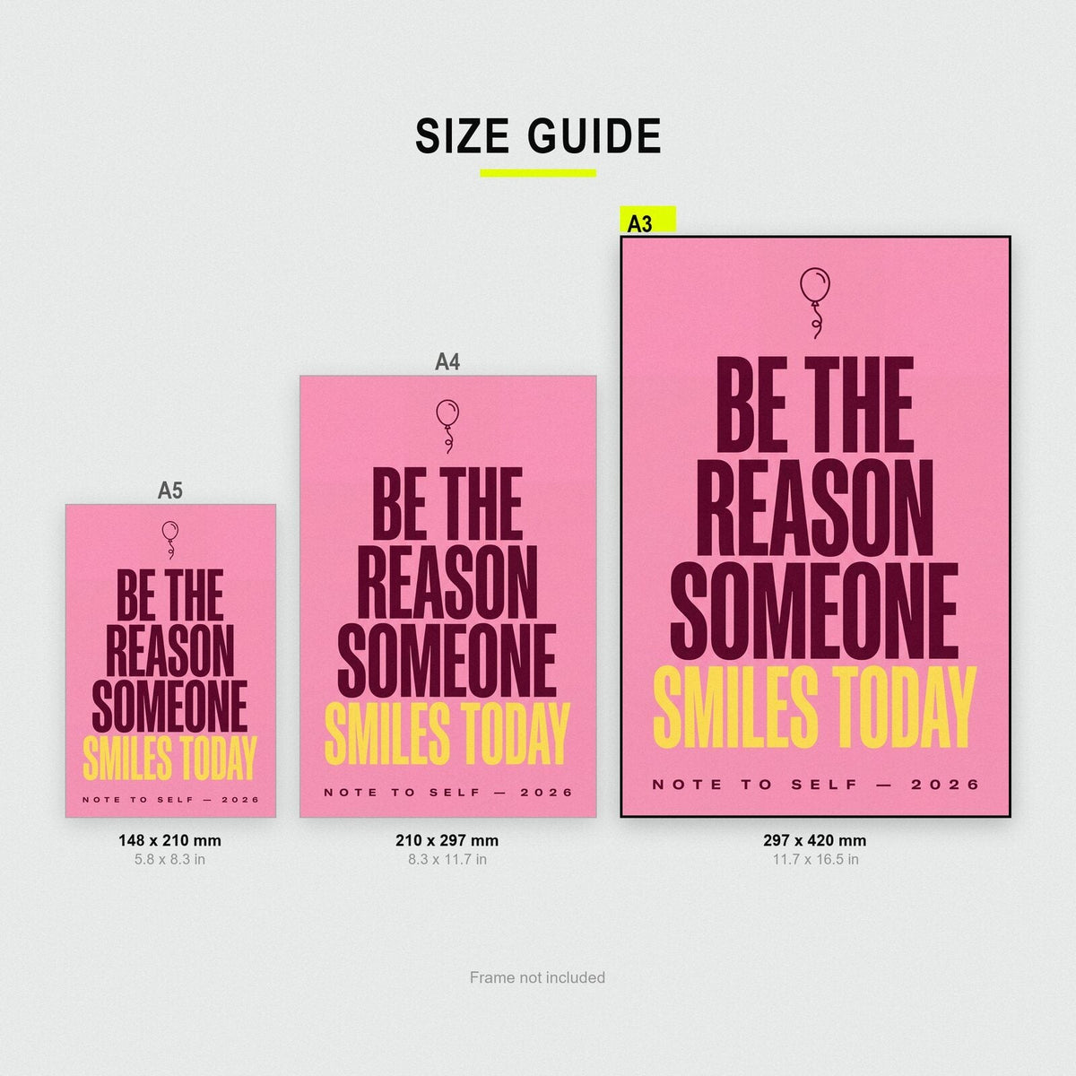 Be The Reason Someone Smiles Note To Self Typography Art Print