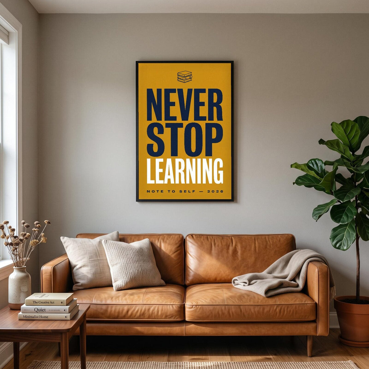 Never Stop Learning Note To Self Typography Art Print
