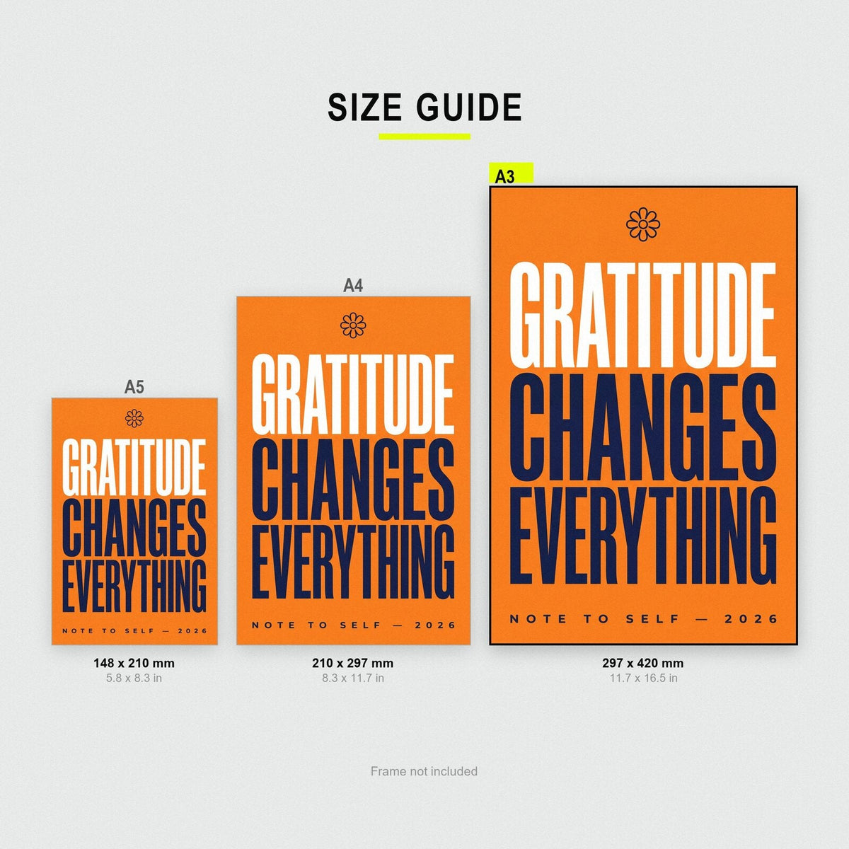 Gratitude Changes Everything Note To Self Typography Art Print