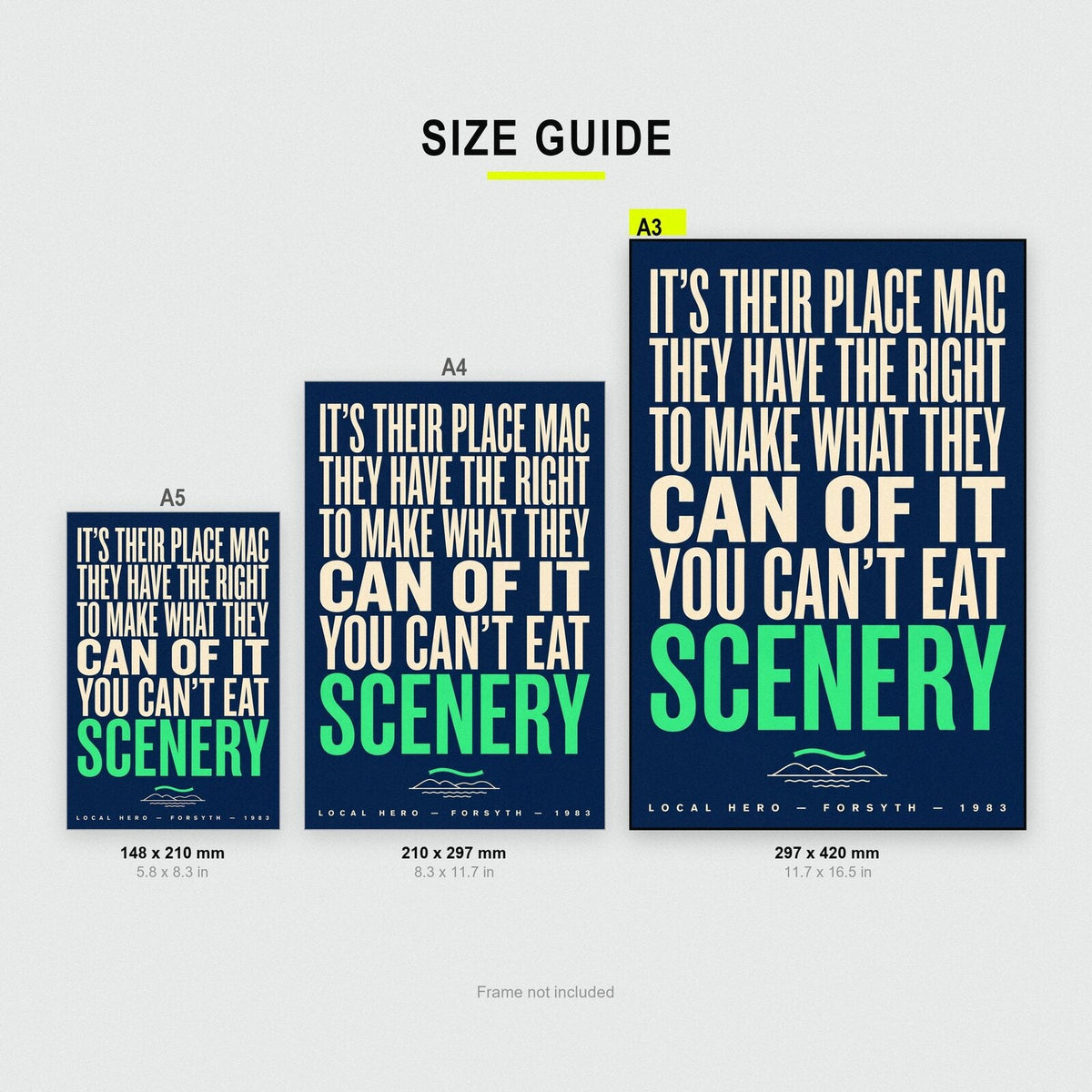 You Cant Eat Scenery Movie Quote Art Print