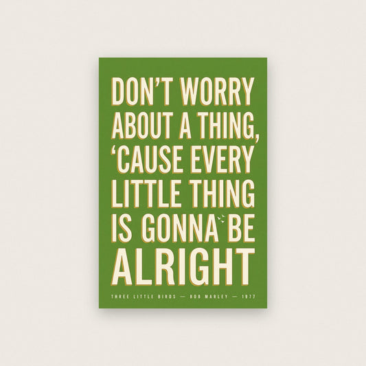 Three Little Birds Lyrics Print